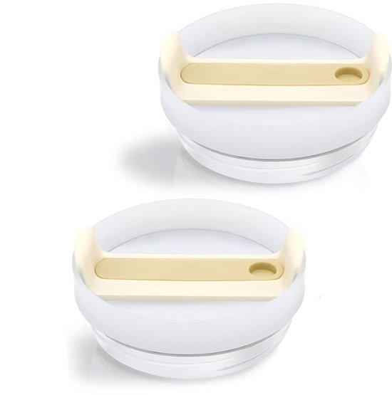 2-teiliger Silikondeckel Für 1,2-liter-becher – Dicht Und Auslaufsicher, Ersatzpackung Für Becherdeckel Mit Großem Fassungsvermögen – Beige