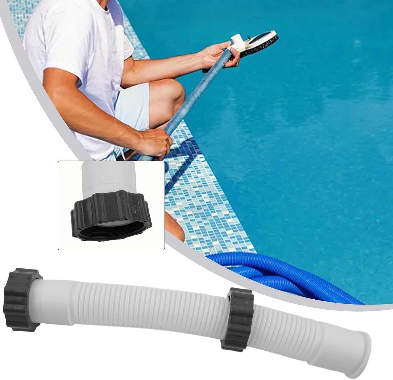 Ein Set Aus 38-mm-ersatzschläuchen Für Poolfilterpumpen, Kompatibel Mit Intex-filterpumpen-verbindungsschlauchzubehör.