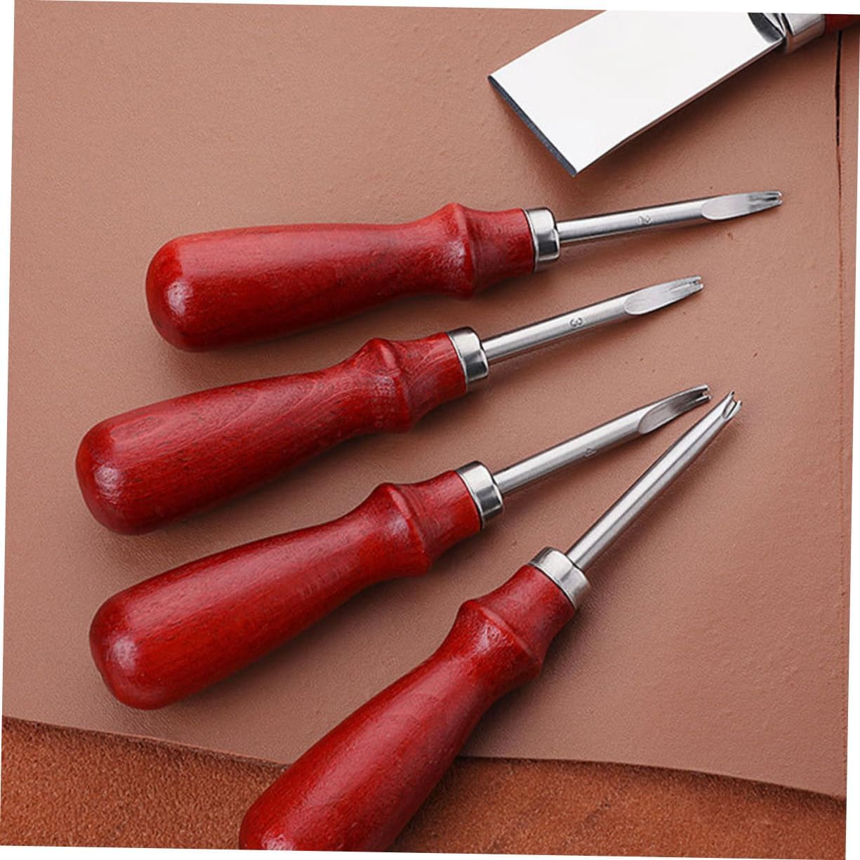 4-teiliges Kantenbearbeitungswerkzeug Für Handnähen, Diy-lederschnitzereien Und Bastelarbeiten (1,0/1,2/1,4/1,6 Mm)