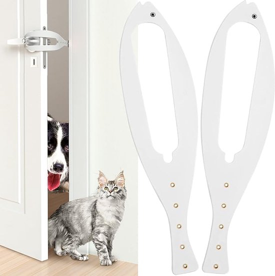 2er-pack Abschließbare Katzenklappenstopper – Schwarz/weiß