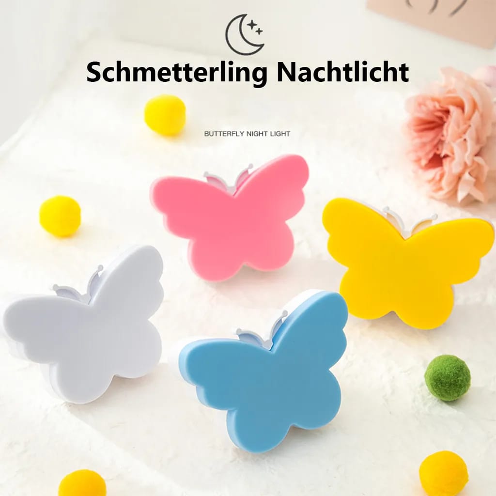 Led-schmetterlings-nachtlichter, Lichtempfindlich, Steckdosenkompatibel, Schmetterlingsdesign, 4er-pack.