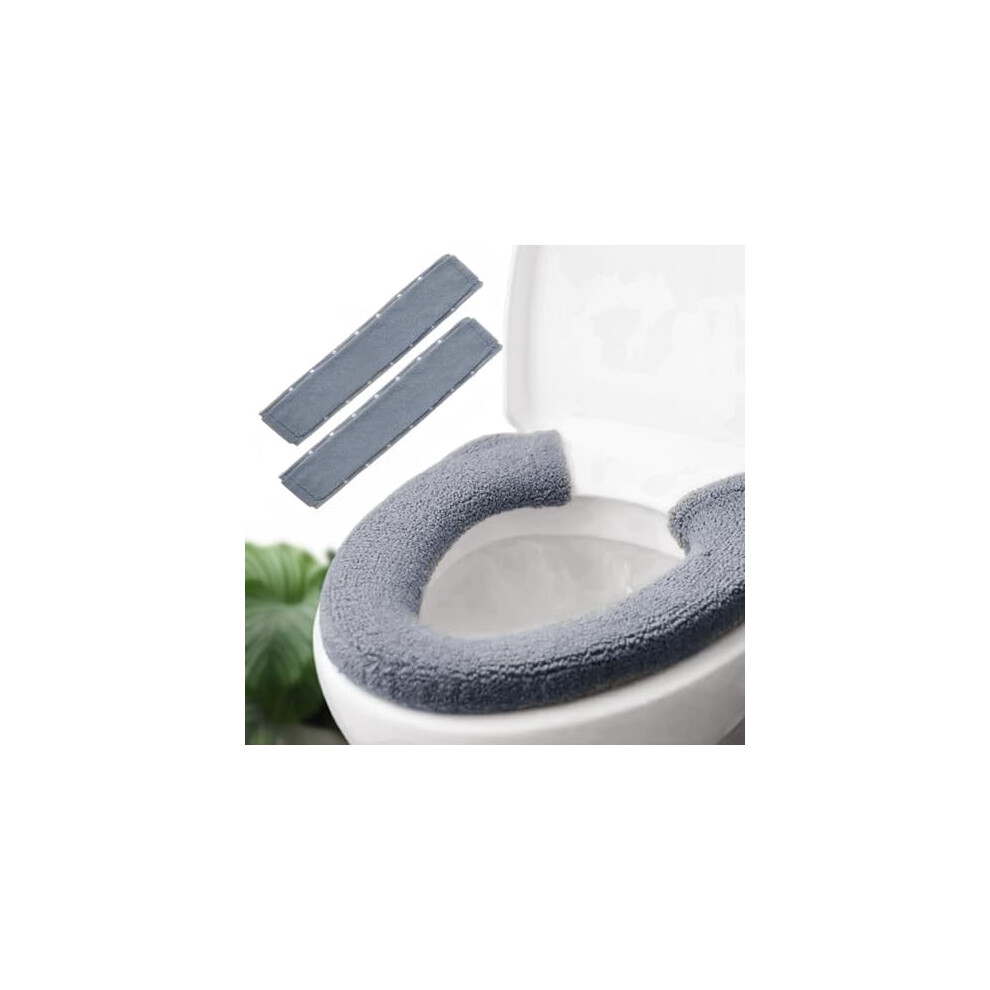 Zweiteiliges Set Elastischer Wc-sitzbezüge, Hellgrau