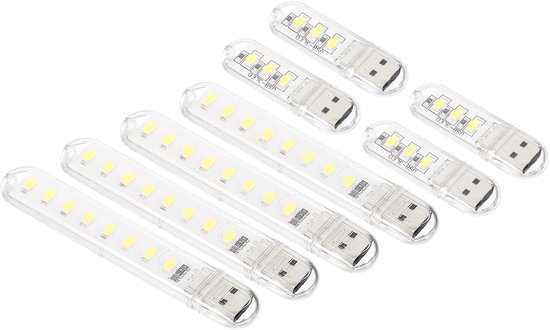 8er-pack Usb-led-nachtlichter – Tragbare Mini-leuchten Zum Einstecken, Geeignet Für Zuhause, Camping Und Zum Lesen – Weiß