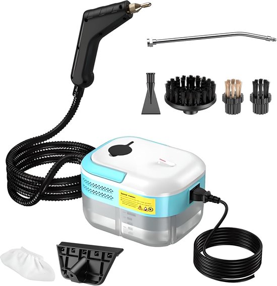 Handdampfreiniger, 1500 W, 1200 Ml Tank, Hochdruck, 7 Zubehörteile, Küche/böden/badezimmer/autos.