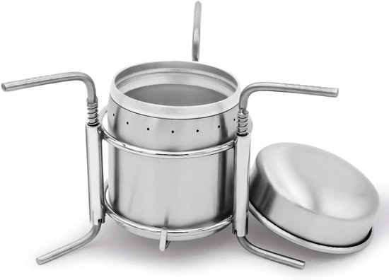 Tragbarer, Ultraleichter Mini-spirituskocher Aus Edelstahl Für Den Outdoor-einsatz Mit Ständer, Ideal Für Rucksackreisen, Picknicks, Wanderungen, Camping Und Überlebenstraining In Der Wildnis.