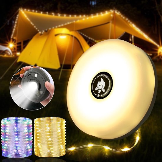 10 M Lange, Einziehbare, Wasserdichte, Tragbare Und Wiederaufladbare Led-lichterkette Für Campingzelte, Urlaub Und Gartendekoration