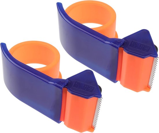 2-teiliger Klebebandabroller, Zum Schneiden Und Verschließen Von Kartonverpackungen Mit Festem Sockel – Orange-blau