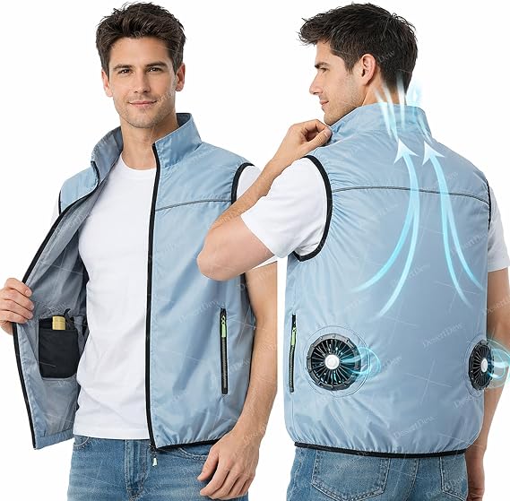 Kühlweste Mit 2 Ventilatoren – Ventilatorjacke – Tragbare Outdoor-klimajacke (l)