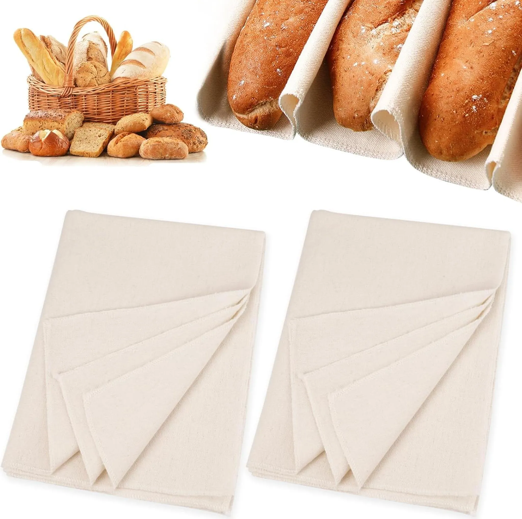 Gärtuch Für Brotteig, Baguette, Europäisches Brot, Trenntuch Für Die Teigruhe - Backleinen