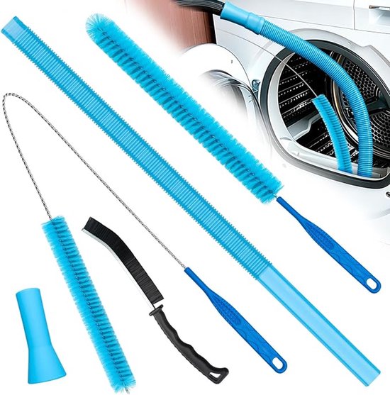 5-teiliges Waschmaschinen-reinigungsbürstenset, Flexible Abluft- Und Heizkörperbürste Für Trockner, Wäscheschränke Und Kühlschränke, Blau