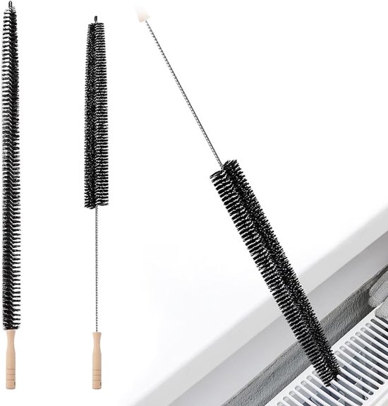 2er-pack Lange, Flexible Heizkörper-/gerätereinigungsbürste – Mit Holzgriff