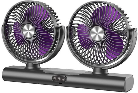 Tischventilator Mit Zwei Ventilatorköpfen, Led-beleuchtung, Luftzirkulation, Automatischer Oszillation, 2-in-1-funktion (wand-/tischmontage), Usb-ladefunktion, Ultraleise, Für Schlafzimmer Und Büros