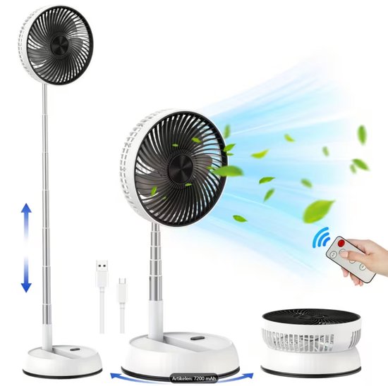 Standventilator, Sommerventilator Mit Fernbedienung Und Drehbarem Kopf