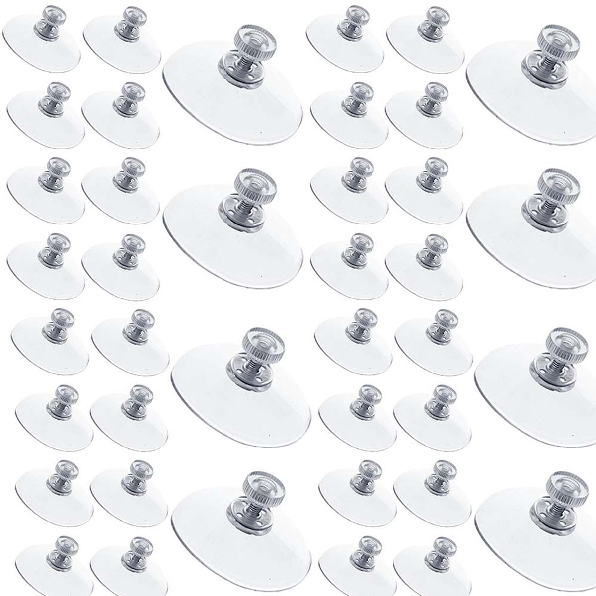 Gewindesaugnäpfe – Transparente Saugnäpfe (50 Mm Durchmesser) – 40 Stück