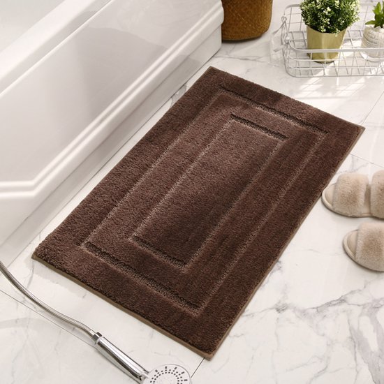 Saugfähige Badematte – Verdickt, Rutschfest, Braun – 40 X 60 Cm – Luxuriöse Fußmatte Für Bad Und Wc