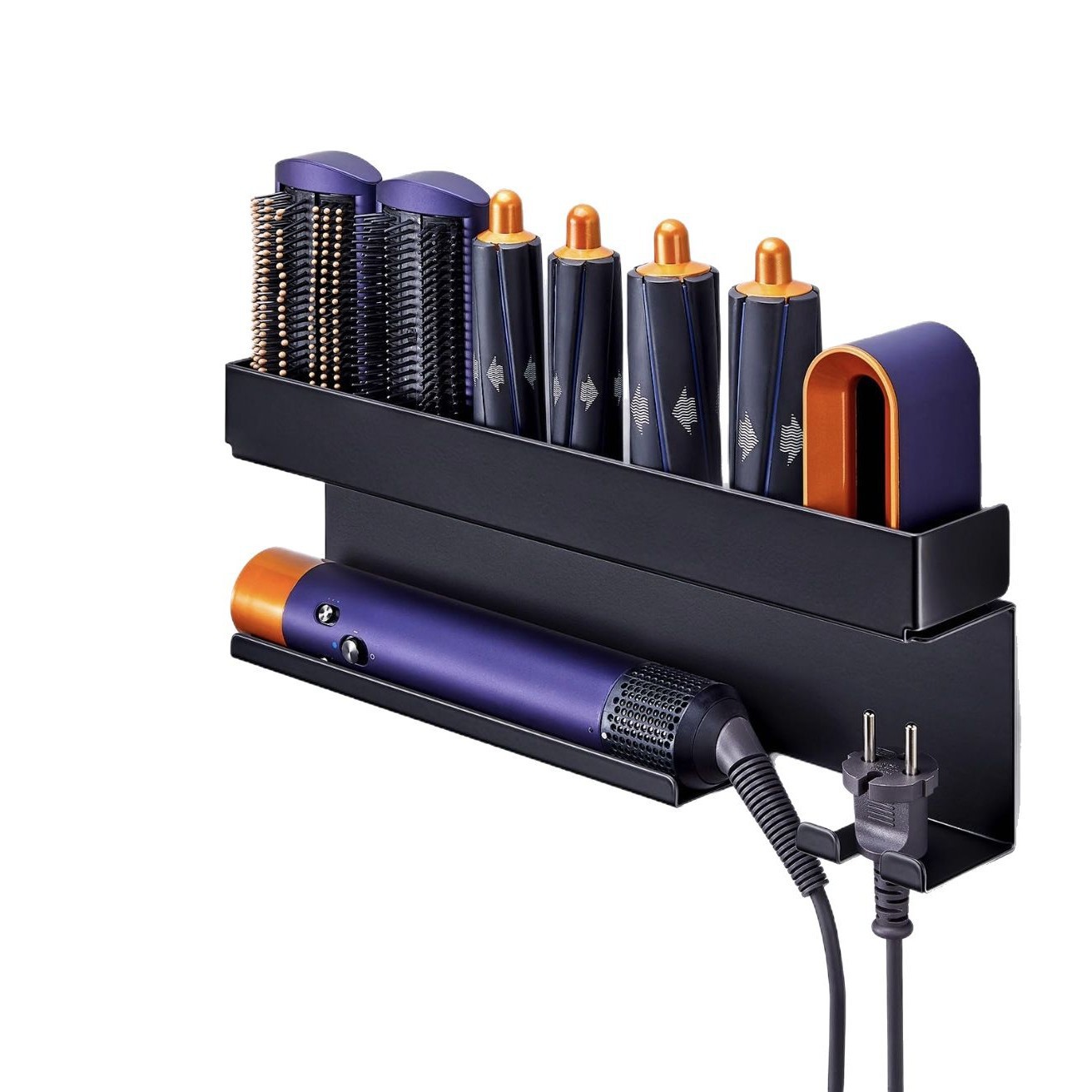 Wandmontierter Haartrocknerhalter Ohne Bohren, Haartrockner, Selbstklebender Haartrocknerhalter-organizer Für Das Badezimmer (schwarz)