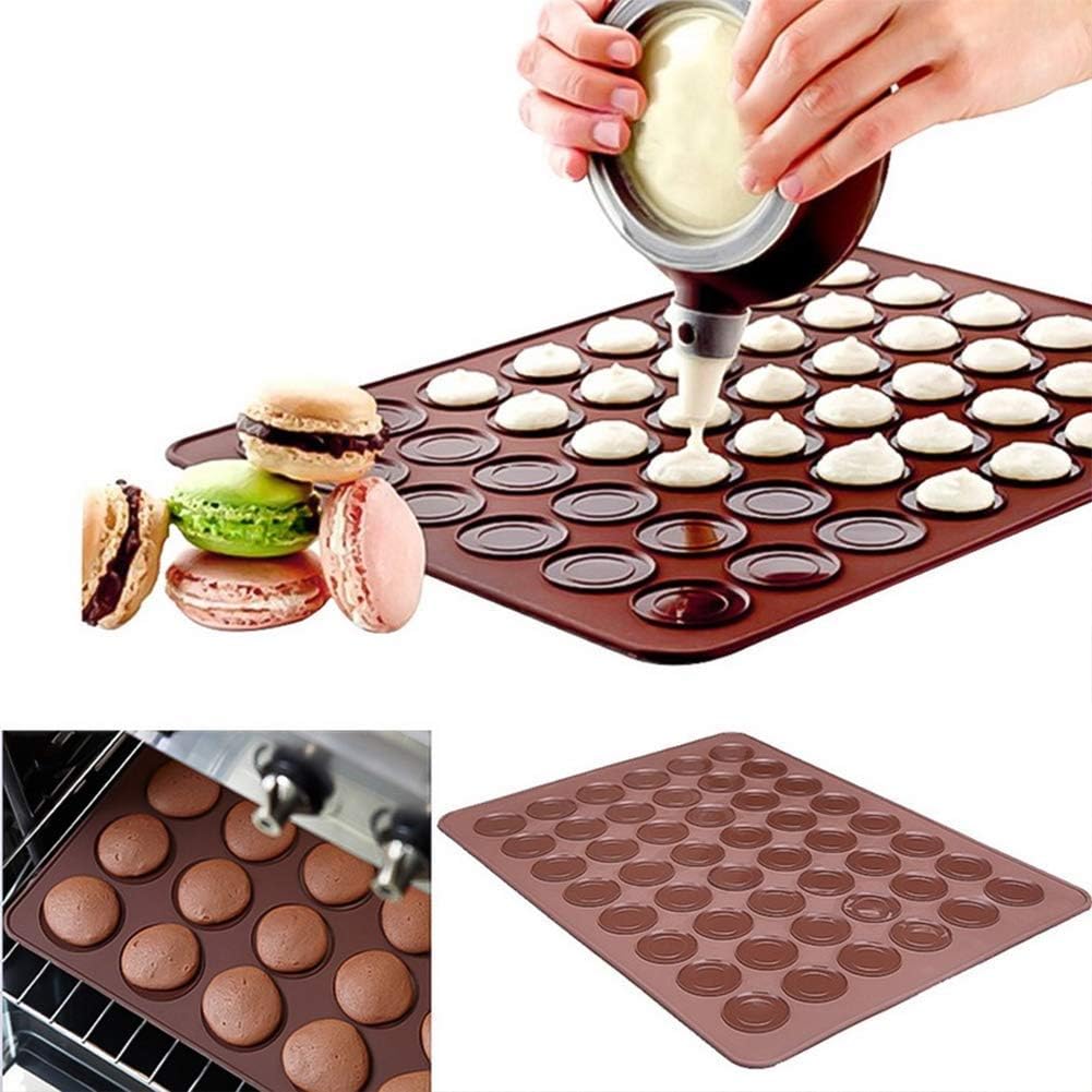 48 Fächer – Silikon-macaron-backmatte – Macaron-set Mit Spritzbeutel Und 4 Tüllen – Geeignet Für Die Zubereitung Von Kuchen Und Gebäck