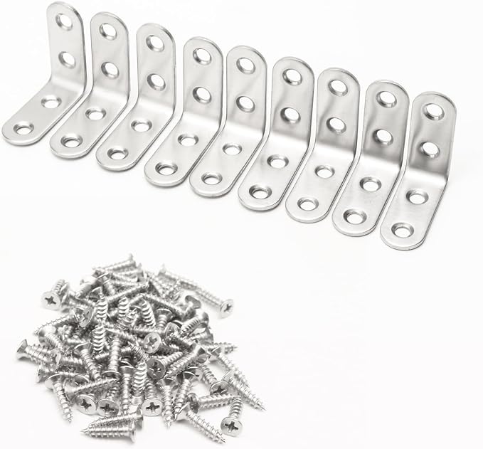 Rechtwinklige Edelstahlverbinder, 20 Stück Pro Packung (90-grad-l-förmige Rechtwinklige Metallverbinder)