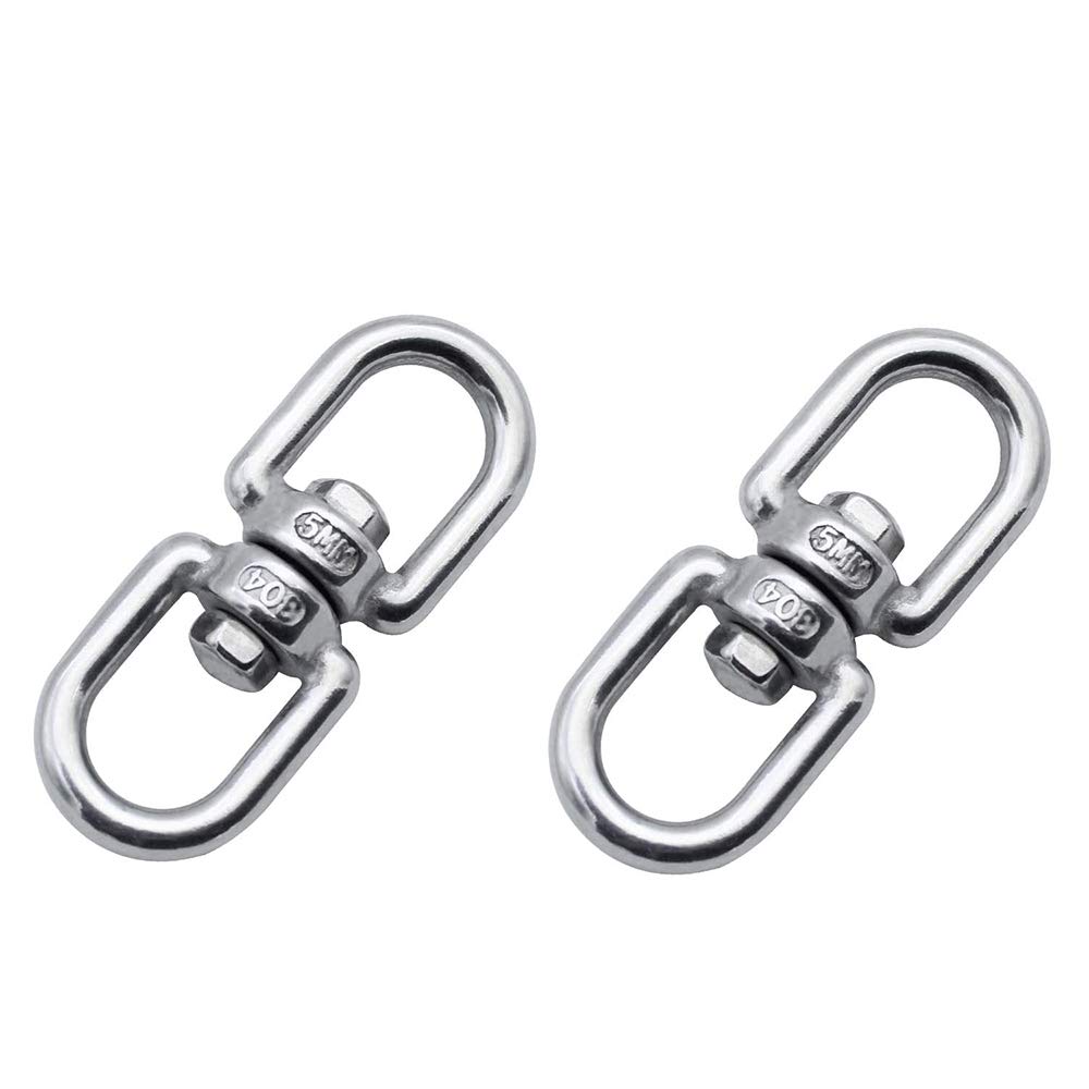 2 Stück Micro 304 Stahl-drehhaken, Robuste 5 Mm Drehhaken Mit Doppelkopf Für Hängeampeln, Drehhaken Für Hängepflanzen Und Vogelhäuser