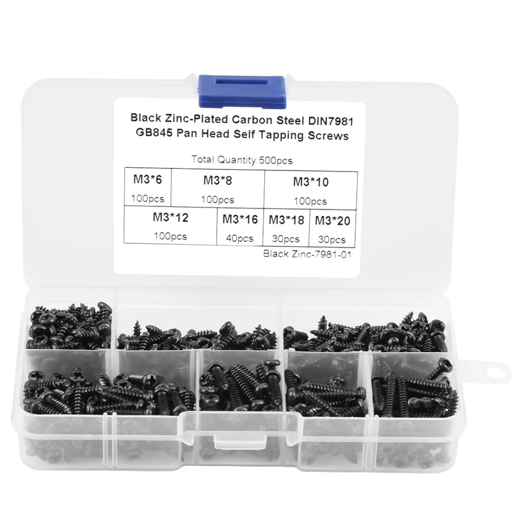 500-teiliges Set M3-phillips-linsenkopf-blechschrauben Aus Kohlenstoffstahl