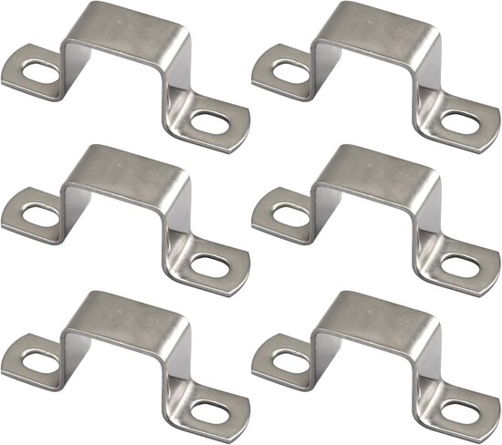 (6 Stück) 30x30 Mm Vierkantrohrschellen, U-förmige Winkel Aus Edelstahl 304, Verbindungswinkel, Rohrschellen, Flexible Schlauchschellen, Kabelschellen