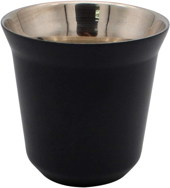 Kaffeebecher/espressobecher Aus Edelstahl, Doppelwandig, Isoliert, Kapsel-kaffeethermoskanne, Schwarz.