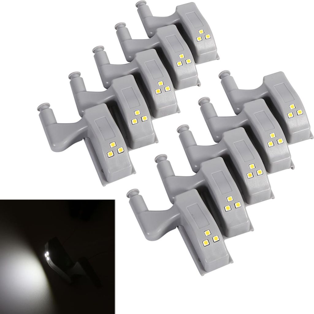 10 Led-scharnierleuchten Für Schränke Und Kleiderschränke, Geeignet Für Küchen (kaltweißes Licht)