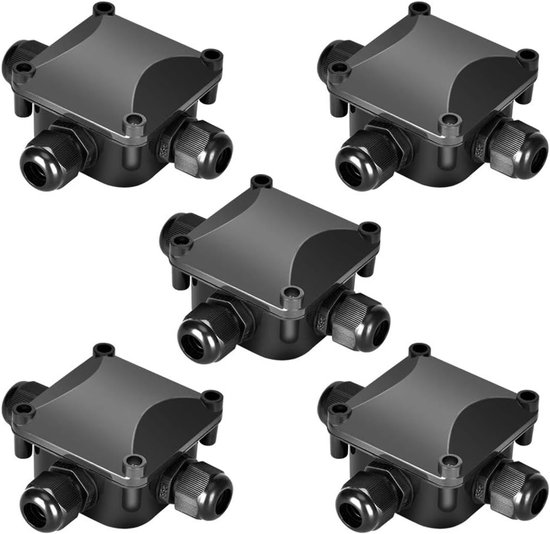 5er-pack Wasserdichte Anschlussdose, Schutzart Ip68, 230 V, Schwarz