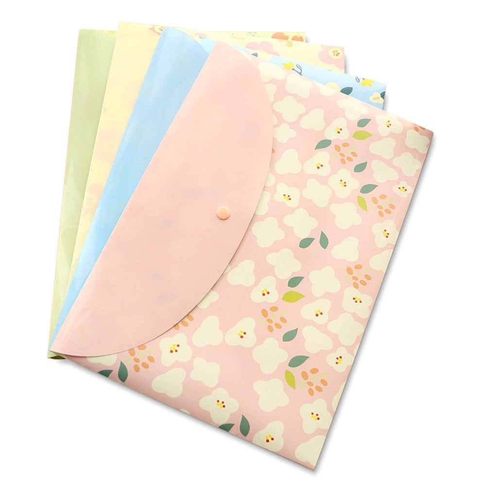 Viererpack Dokumententaschen/umschläge/a4-papieraufbewahrungstaschen Mit Blumenmuster
