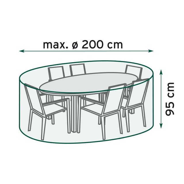 TrendLine Schutzhülle Basic Sitzgruppen Ø 200x95 cm Abdeckung Gartenmöbel Hülle