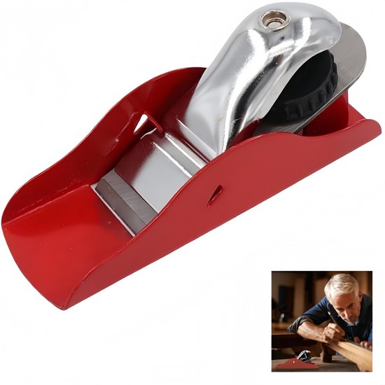 Mini-handhobel (1-teilig) – Praktischer Hobel – Geeignet Für Holzbearbeitung, Holzproduktverarbeitung, Oberflächenbehandlung, Tischlerei – 135 × 40 Mm – Rot