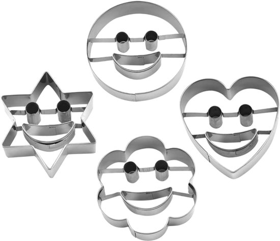 Smiley-ausstecher, Edelstahl 430, Backform, Einfach Selbstgemacht, Für Kuchen- Und Dessertdekoration, Unverzichtbar Zum Backen Zu Hause
