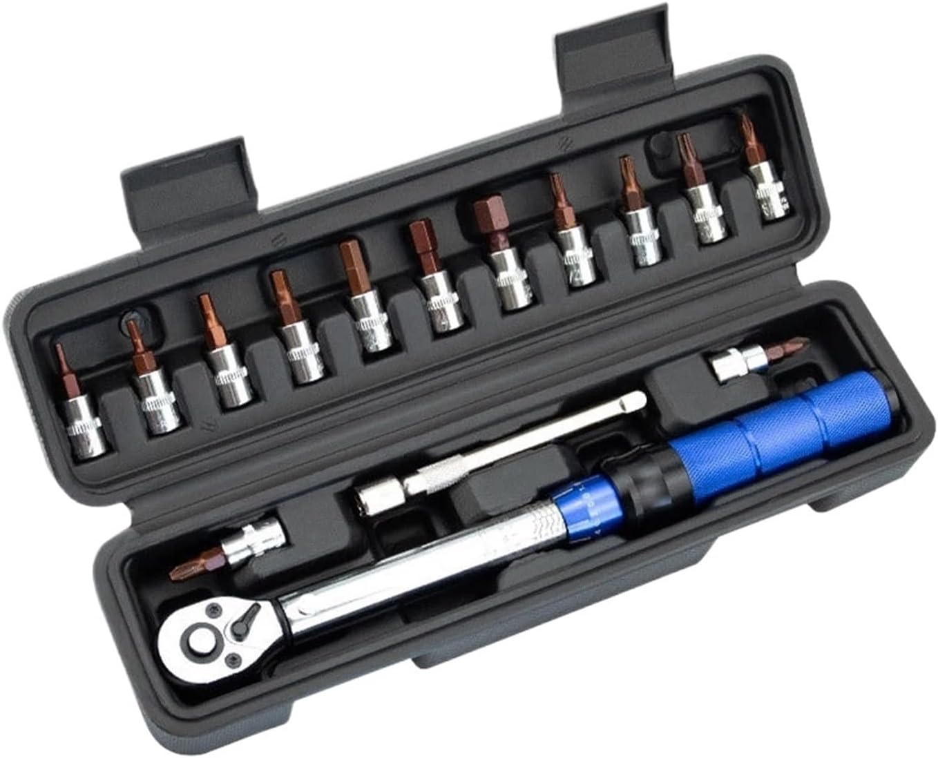 15-teiliges Fahrrad-drehmomentschlüssel-set, 1/4"-fahrradschlüssel-steckschlüssel Mit Zwei Richtungen, Voreingestellter Drehmomentschlüssel, Professionelles Reparaturwerkzeug-set
