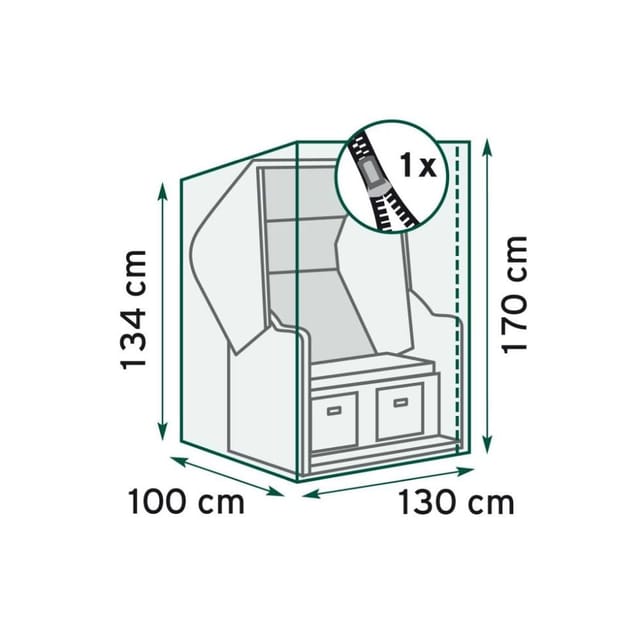 Trendline - Schutzhülle Exclusive Strandkorb 130x100x134/170cm Abdeckung