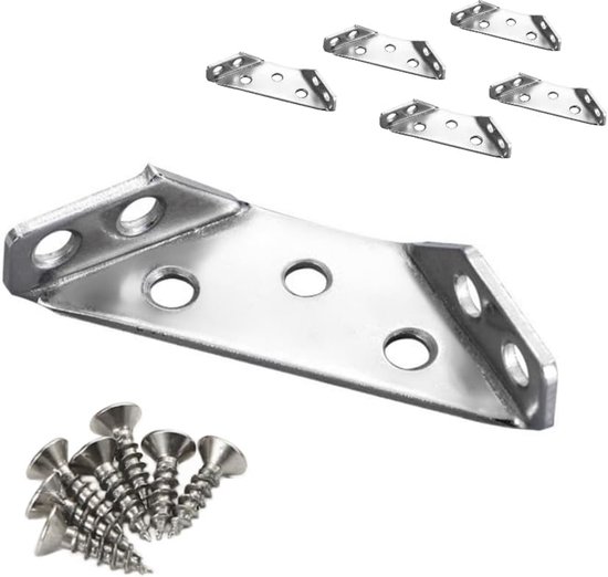 6er-packung Edelstahl-verstärkungsbleche Mit Schrauben, Für Möbelreparaturen Perforierte Metall-verstärkungsbleche.