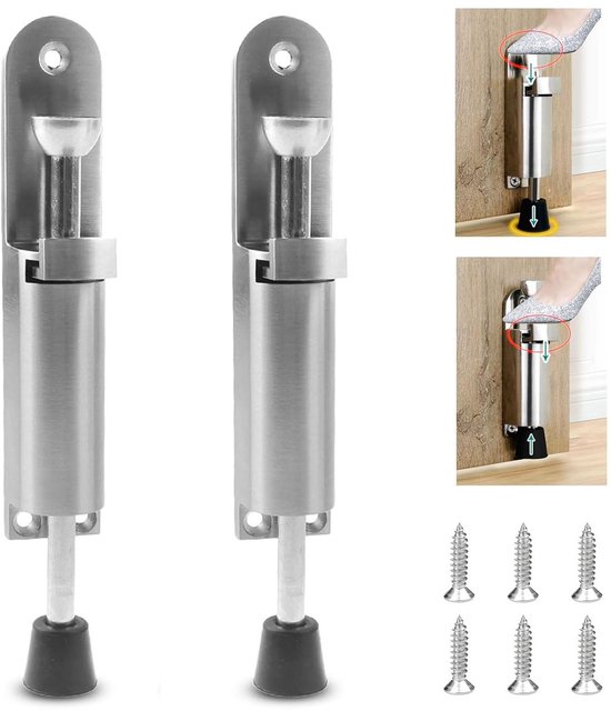 2er-pack Fußbetätigte, Federbelastete, Windfeste Türstopper Mit Gummipuffern