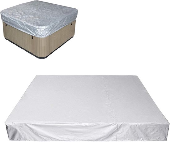 Poolabdeckung – Gartenpoolabdeckung – Quadratische Poolabdeckung – 218 X 218 X 30 Cm – Staubschutzhülle – Wasserdichte Abdeckung – Poolabdeckung – Silber – Poolschutz – Oxford-gewebe