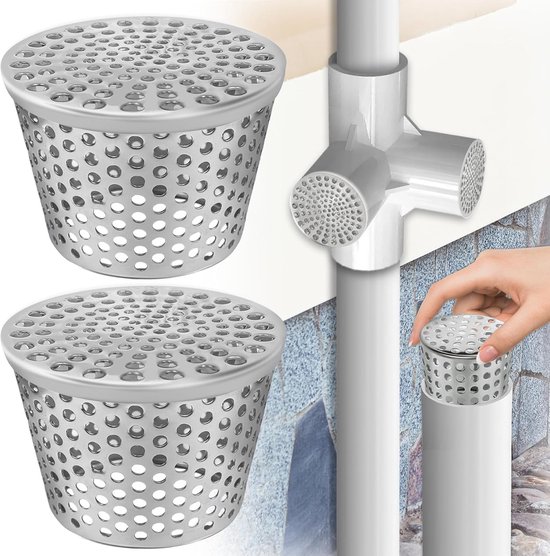 2er-pack Dachrinnenabdeckungen, Regenrohrabdeckungen Aus Edelstahl 304 Für Dächer, Schuppen Und Terrassen