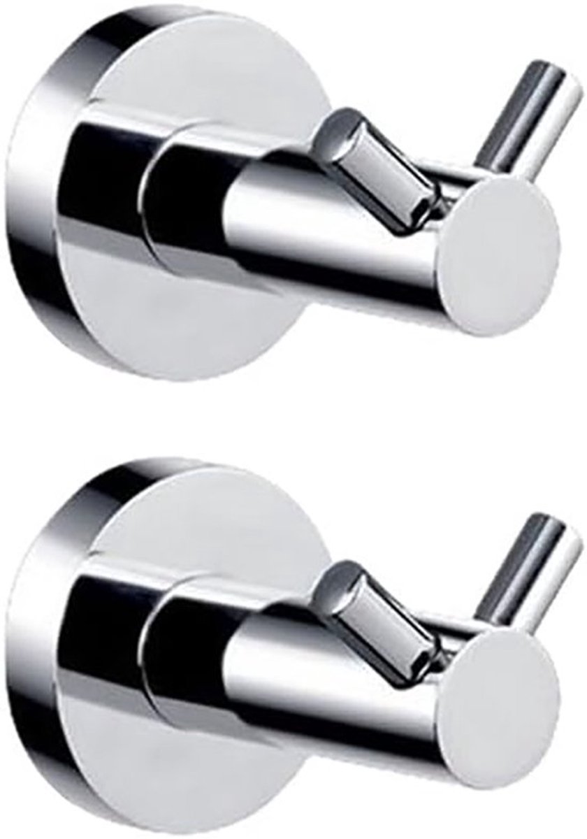 2 Handtuchhaken – Haken – Edelstahl – Bohrloch/selbstklebend – Mit Zubehör – 5 X 5,5 Cm – Haken