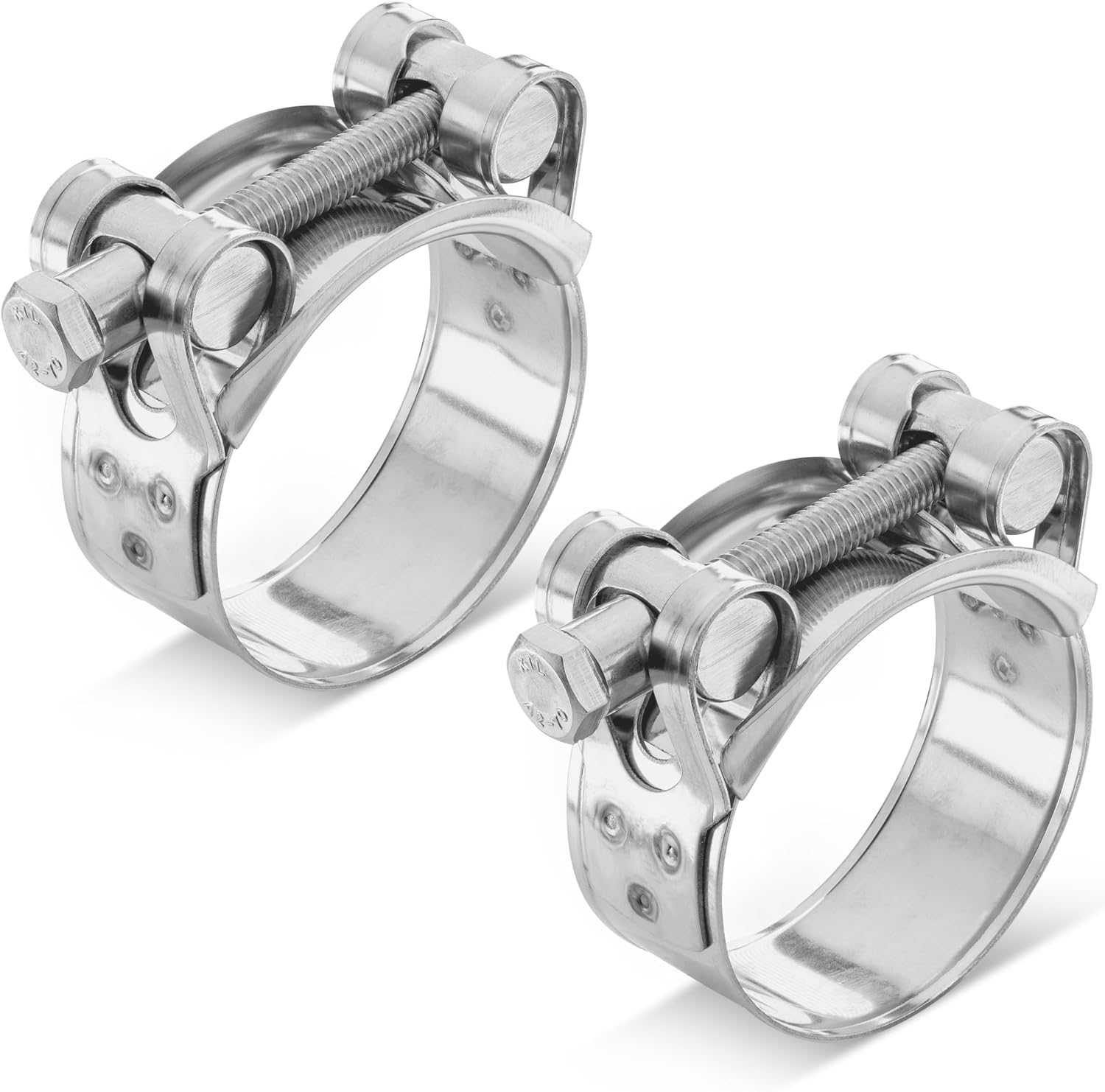 Zweiteilige Edelstahl-t-bolzen-schlauchschelle, Klemmbereich 44-47 Mm, Breite 22 Mm.