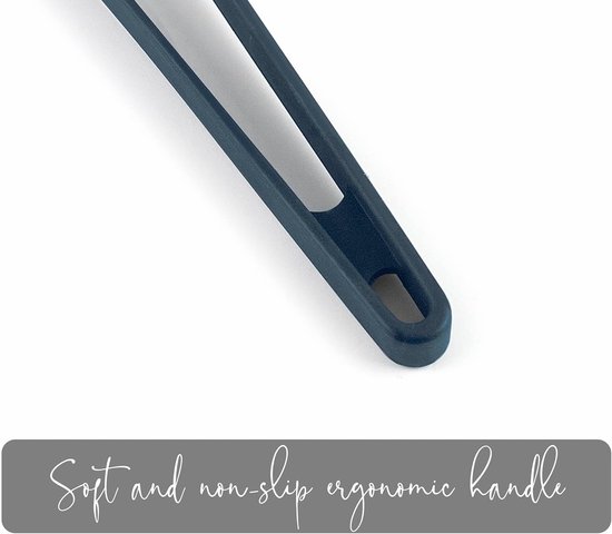 Grauer Küchenclip Mit Langem Griff Aus Silikon, Mit Ergonomischem Griff, Antihaftbeschichtung, Hitzebeständig, Spülmaschinenfest, 29 Cm Lang.