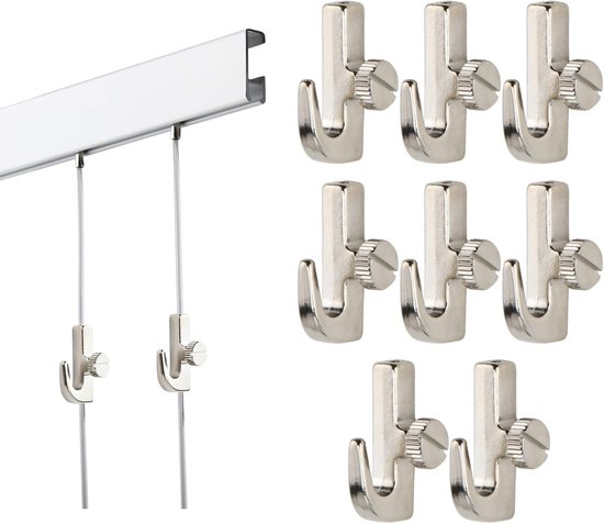 Set Mit 10 Mini-schraubhaken Aus Silber Für Bilderleisten-aufhängesysteme.