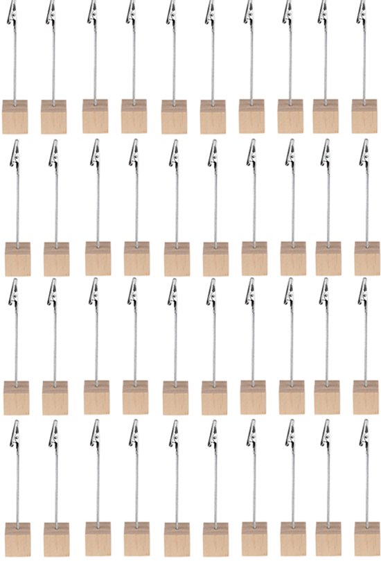 20er-packung Foto-memo-clips Aus Holz Mit Ständer, Namensschilder Für Büro, Hochzeiten, Partys, Dekoration, Schwarz