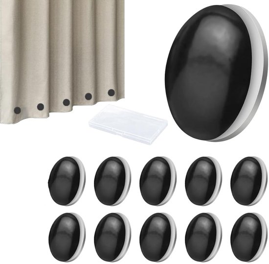 10 Magnetische Duschvorhanggewichte, Wasserdicht Und Verdickt, Winddicht Und Robust, Auch Für Vorhänge, Tischdecken, Fahnen, Outdoor-auskleidungen, Schwarz