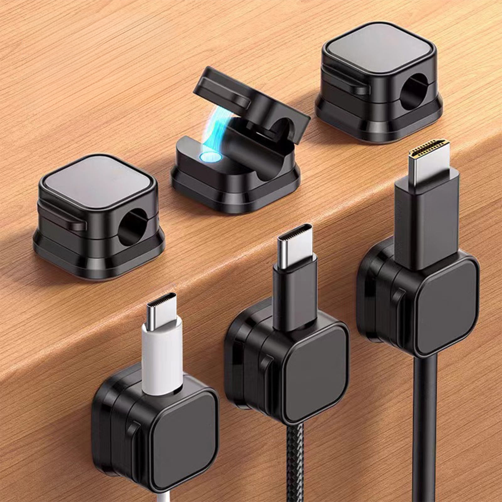 Magnetischer Kabelorganizer, 12er-pack, Für Schreibtisch/wand, Selbstklebender Datenkabelorganizer Ohne Bohren, Organizer Für Kopfhörer-ladekabel