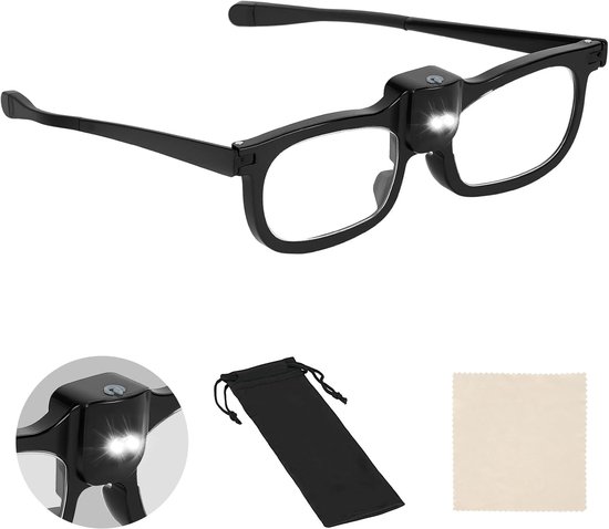 350-grad-lesebrille Mit Vergrößerung Und Eingebautem Led-licht Für Bastelarbeiten