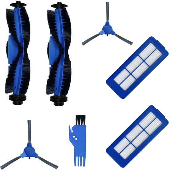 7-teiliges Zubehörset - Für Eufy 11s/15c/30c Max/g30 Saugroboter (2 Hauptbürsten, 2 Seitenbürsten, 2 Filter, 1 Reinigungsbürste)