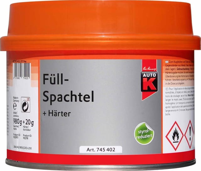 Füllspachtel + Härter 1000 g Spachtel Spachtelmasse - Auto-k
