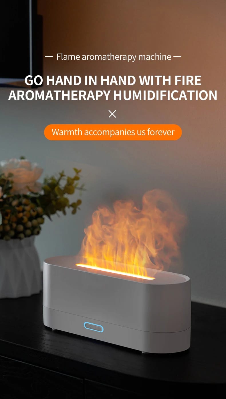 160 Ml Flammendiffusor Mit Luftbefeuchter, 7 Lichtfarben, Ätherische Öle, Aromatherapie-diffusor Für Zuhause, Büro Und Schlafzimmer.