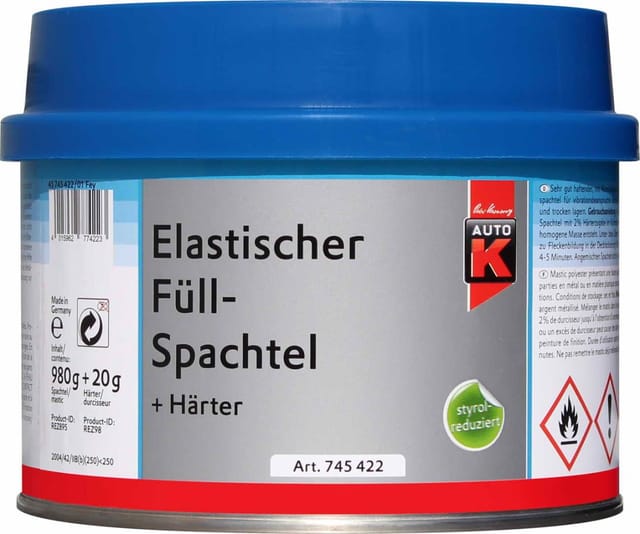 Elastischer Füllspachtel + Härter 1000 g Spachtel Spachtelmasse - Auto-k